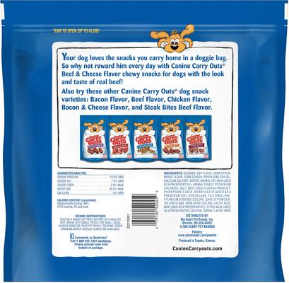 Show full view: Canine Carry Outs Beef & Cheese Flavor Dog Treats, 47-oz bag slide 3 of 6