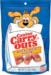 Canine Carry Outs Beef & Cheese Flavor Dog Treats, 4.7-oz bag