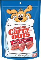 Canine Carry Outs Beef Flavor Dog Treats, 4.5-oz bag