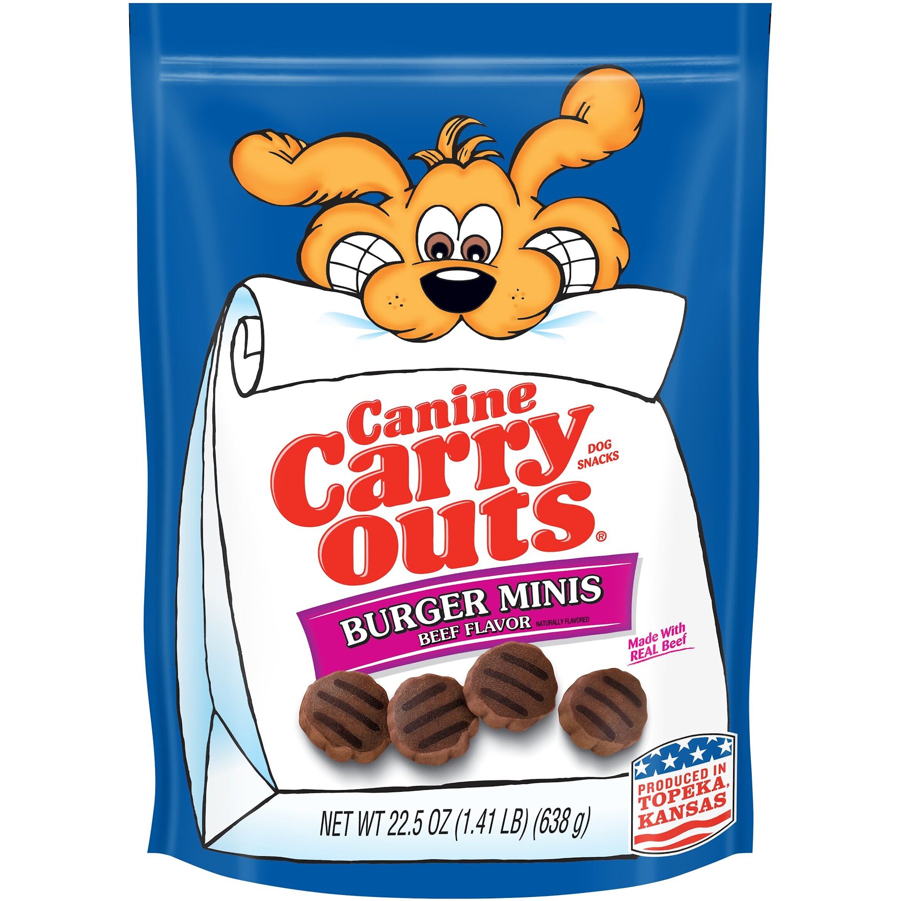 Canine Carry Outs Burger Minis Beef Flavor Dog Treats, 22.5-oz bag