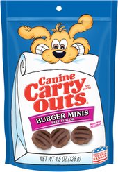 Canine Carry Outs Burger Minis Beef Flavor Dog Treats, 4.5-oz bag