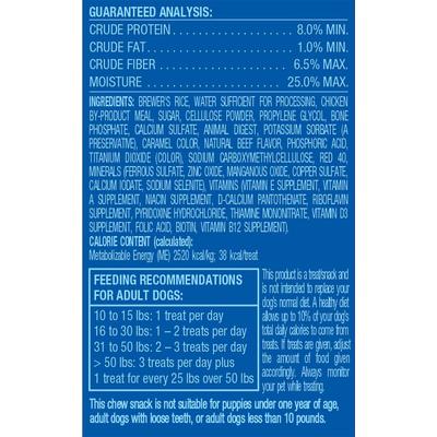 Show full view: Canine Carry Outs Chew Bones Beef Flavor Dog Treats, Small, 2.8-oz bag slide 3 of 5