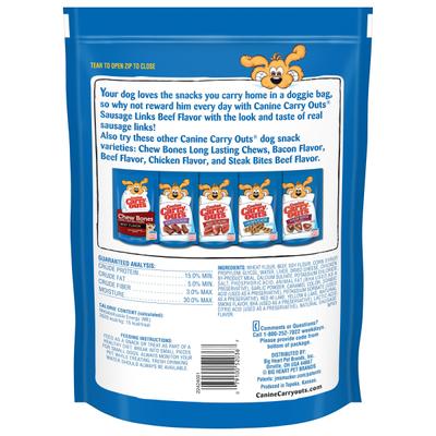 Show full view: Canine Carry Outs Sausage Links Beef Flavor Dog Treats, 22.5-oz bag, case of 6 slide 3 of 6