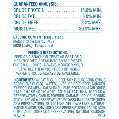 Show full view: Canine Carry Outs Sausage Links Beef Flavor Dog Treats, 22.5-oz bag, case of 6 slide 4 of 6