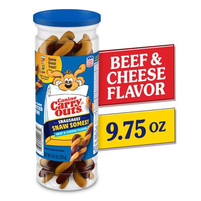 Show full view: Canine Carry Outs Snausages in a Blanket Beef & Cheese Flavor Dog Treats, 9.75-oz bottle slide 3 of 10
