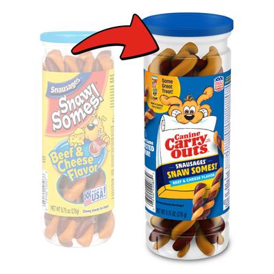 Show full view: Canine Carry Outs Snausages in a Blanket Beef & Cheese Flavor Dog Treats, 9.75-oz bottle slide 4 of 10