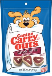 Canine Carry Outs Steak Bites Beef Flavor Dog Treats, 4.5-oz bag