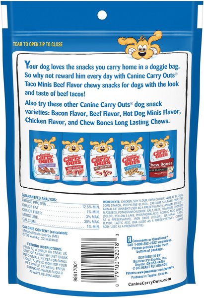 Canine Carry Outs Taco Minis Beef Flavor Dog Treats