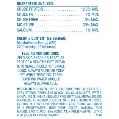 Show full view: Canine Carry Outs Taco Minis Beef Flavor Dog Treats, 4.5-oz bag, case of 6 slide 4 of 6