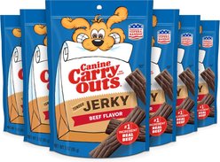 Canine Carry Outs Tender Beef Flavored Jerky Dog Treats, 3-oz bag, case of 6