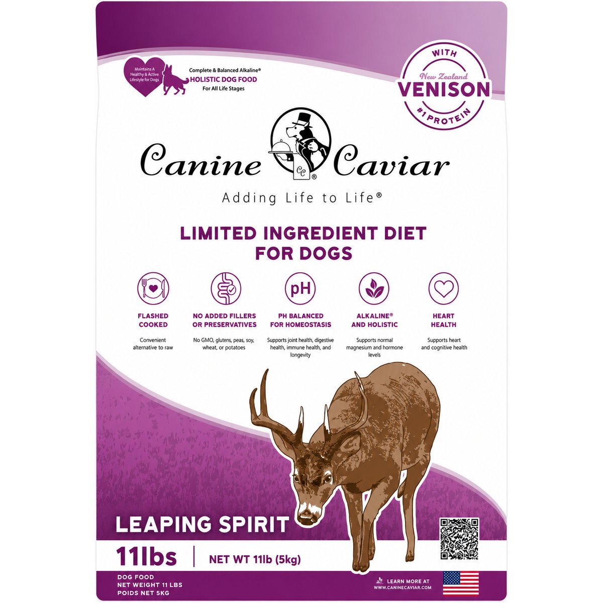 Canine Caviar Leaping Spirit Limited Ingredient Diet Venison Dry Dog Food, 11-lb bag