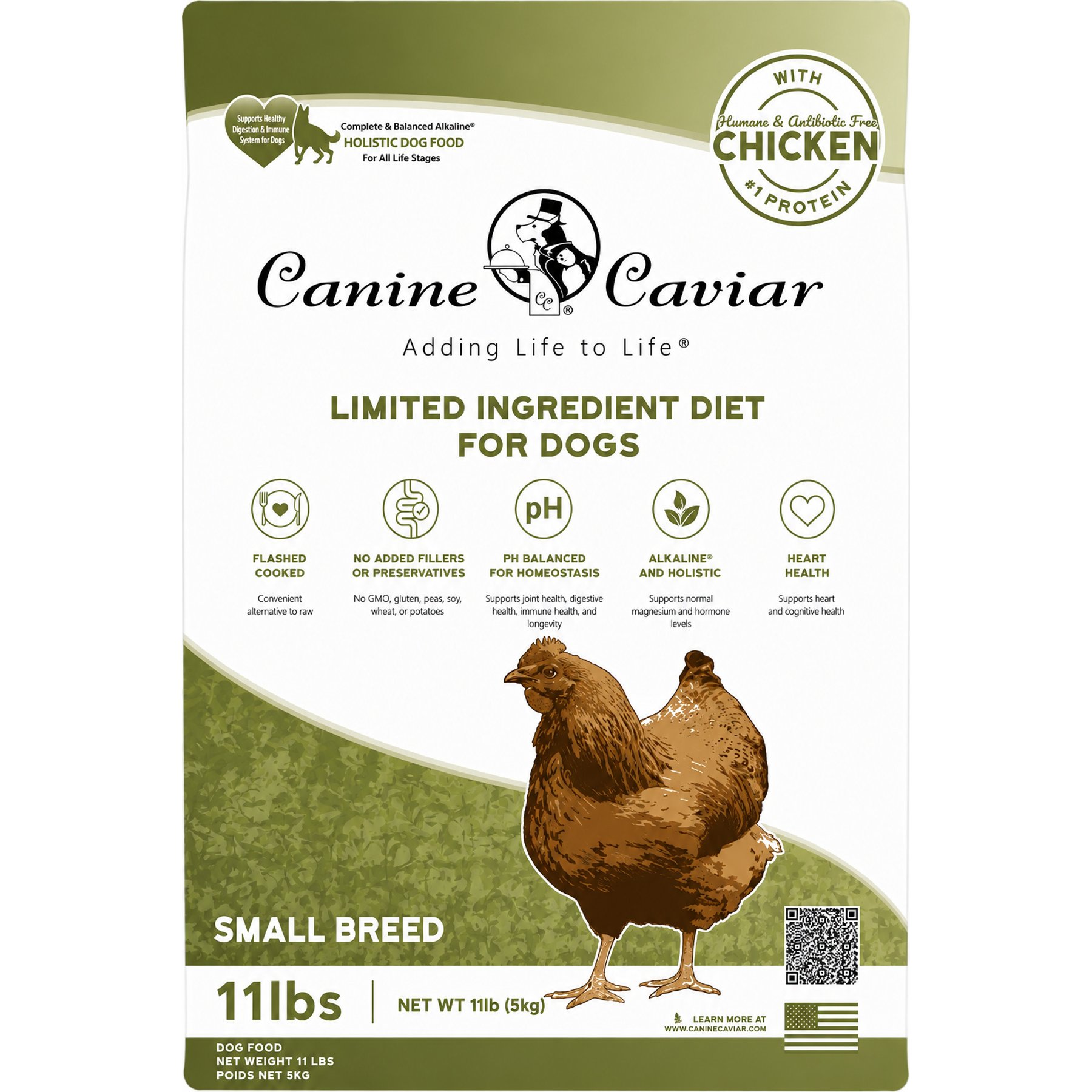 Canine Caviar Limited Ingredient Chicken & Whole Ground Oats Small Breed Dry Dog Food, 11-lb bag