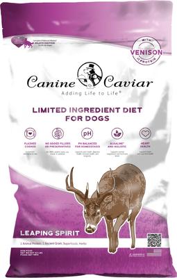 Show full view: Canine Caviar Limited Ingredient Diet Leaping Spirit Holistic Entree All Life Stages Dry Dog Food, 22-lb bag slide 1 of 7