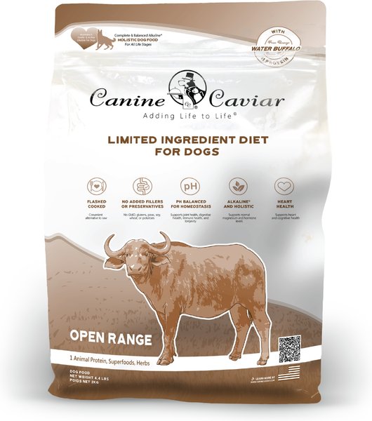 Show full view: Canine Caviar Limited Ingredient Diet Open Range Alkaline Holistic Entree Grain-Free Dry Dog Food, 4.4-lb bag slide 1 of 7