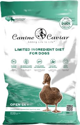 Show full view: Canine Caviar Limited Ingredient Diet Open Sky Holistic Entrée All Life Stages Dry Dog Food, 22-lb bag slide 1 of 6