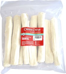 Canine Chews 10-11-inch Rawhide Retriever Rolls Dental Dog Treats, 8 count