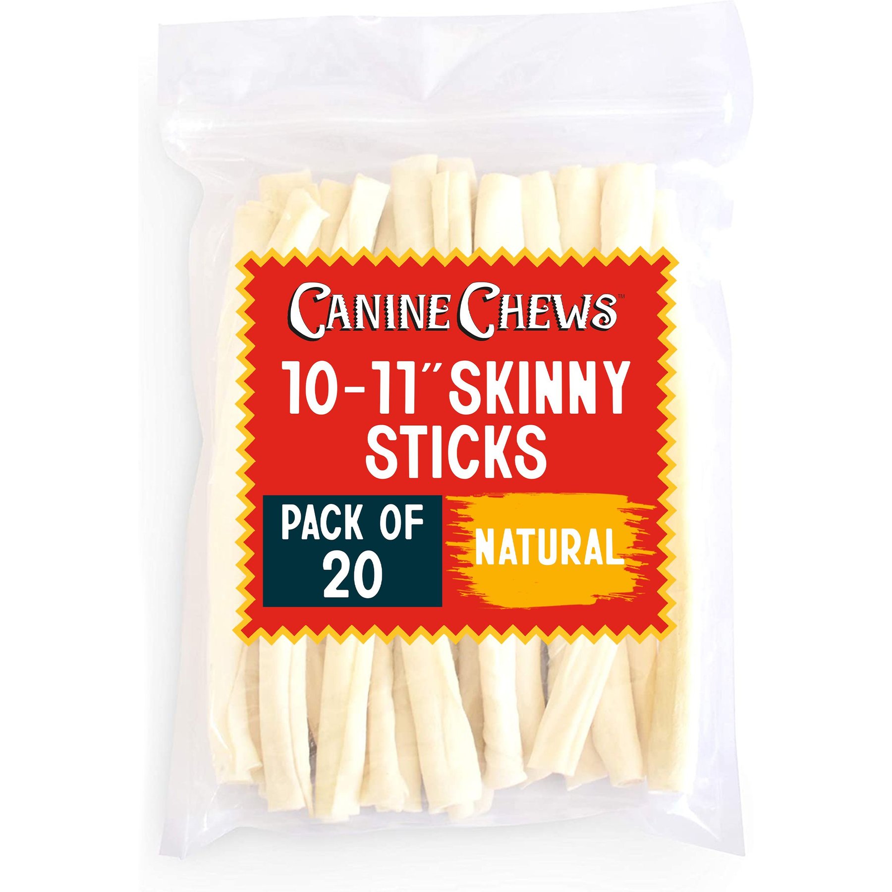 Canine Chews 10-11-inch Retriever Skinny Stick Beef Flavor Dental Dog Chews, 20 count