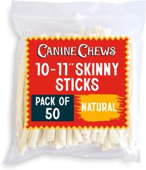 Canine Chews 10-11-inch Retriever Skinny Stick Beef Flavor Dental Dog Chews, 50 count