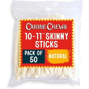 Canine Chews 10-11-inch Retriever Skinny Stick Beef Flavor Dental Dog Chews, 50 count