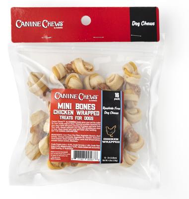 Show full view: Canine Chews 2 to 3-inch Mini Dog Bones Chicken Flavored Dog Chews, 16 count slide 3 of 6