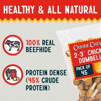 Show full view: Canine Chews 3-inch Munchy Dumbbell Chicken Flavor Dental Dog Chews, 45 count slide 6 of 8