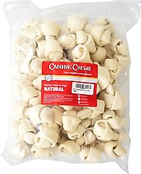 Canine Chews 4-5-inch Long Lasting Knotted Beef Flavor Dental Dog Bones, 50 count