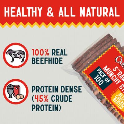 Show full view: Canine Chews 5-inch Rawhide Munchy Beef & Chicken Flavor Dental Dog Chews, 100 count slide 5 of 7