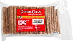 Canine Chews 5-inch Rawhide Munchy Peanut Butter Flavor Dental Dog Chews, 100 count