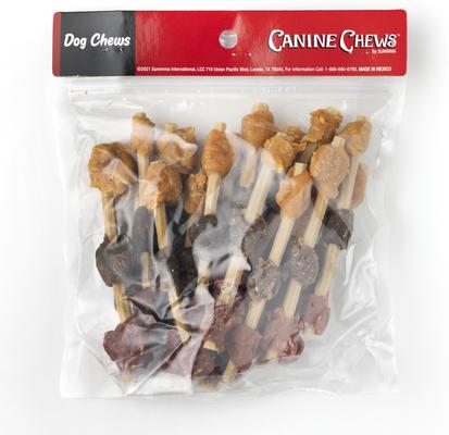 Show full view: Canine Chews 5-inch Tripe Kabob Twist Stick Chicken, Beef & Pork Flavored Dog Chews, 18 count slide 1 of 6