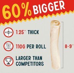 Canine Chews 8-9-inch Long Lasting Retriever Rolls Beef Flavor Dental Dog Chews, 8 count slide 2 of 6