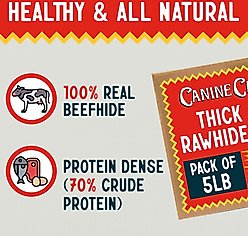 Canine Chews Natural Premium Thick Cut Rawhide Chips Beef Flavor Dental Dog Chews
, 84 count slide 2 of 7
