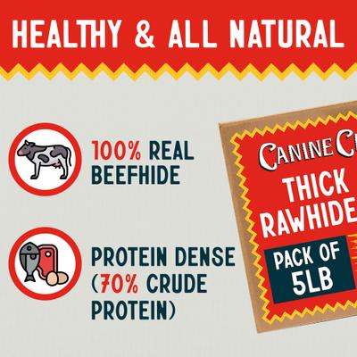 Show full view: Canine Chews Natural Premium Thick Cut Rawhide Chips Beef Flavor Dental Dog Chews
, 84 count slide 6 of 9