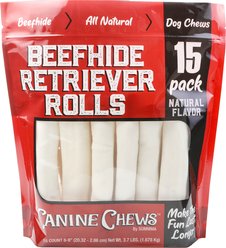 Canine Chews Premium Beefhide Rawhide Chews Dog Treats, 15 count slide 1 of 6