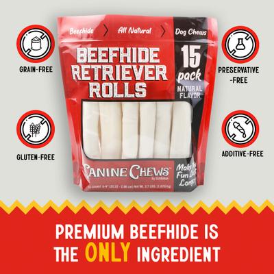 Show full view: Canine Chews Premium Beefhide Rawhide Chews Dog Treats, 15 count slide 3 of 8