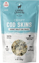 Canine Cravers Crispy Cod Skins Dehydrated Dog Treats, 4-oz pouch