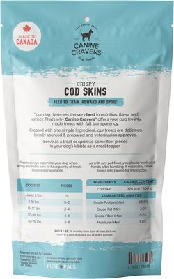 Show full view: Canine Cravers Crispy Cod Skins Dehydrated Dog Treats, 4-oz pouch slide 3 of 10