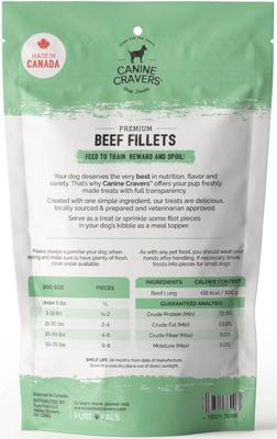 Show full view: Canine Cravers Premium Beef Fillets Dehydrated Dog Treats, 5.3-oz pouch slide 3 of 11