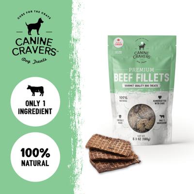 Show full view: Canine Cravers Premium Beef Fillets Dehydrated Dog Treats, 5.3-oz pouch slide 4 of 11