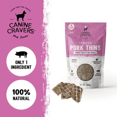 Show full view: Canine Cravers Tender Pork Thins Dehydrated Dog Treats, 5.3-oz pouch slide 4 of 10