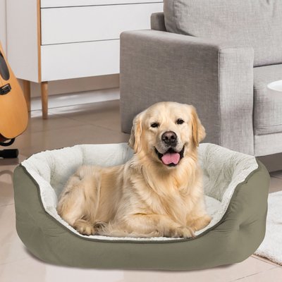 Arlee Home & Pet Arlee Home & Pet by Arlee Cozy Orthopedic Eco-Friendly Bolster Dog & Cat Bed, Aloe, Medium
