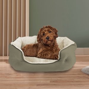 Arlee Home & Pet by Arlee Cozy Orthopedic Eco-Friendly Bolster Dog & Cat Bed, Aloe, Small