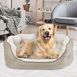 Arlee Home & Pet by Arlee Cozy Orthopedic Eco-Friendly Bolster Dog & Cat Bed, Beige, Medium