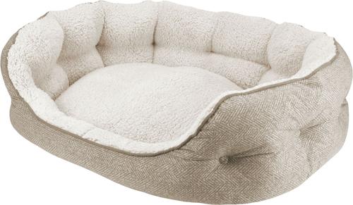 Show full view: Arlee Home & Pet by Arlee Cozy Orthopedic Eco-Friendly Bolster Dog & Cat Bed, Beige, Medium slide 5 of 6