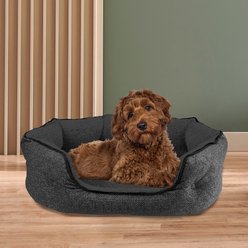 Arlee Home & Pet by Arlee Cozy Orthopedic Eco-Friendly Bolster Dog & Cat Bed, Black, Small