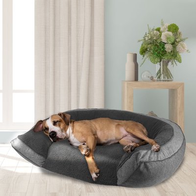 Arlee Home & Pet Arlee Home & Pet by Arlee Orthopedic Chew Resistant Eco-Friendly Memory Foam Bolster Dog & Cat Bed, Large