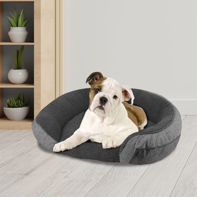 Arlee Home & Pet Arlee Home & Pet by Arlee Orthopedic Chew Resistant Eco-Friendly Memory Foam Bolster Dog & Cat Bed, Medium