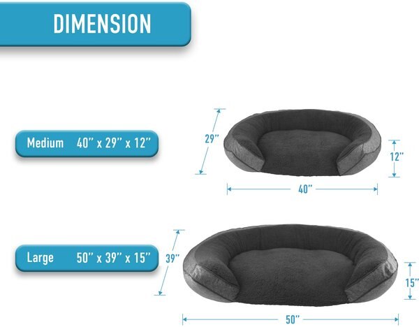 Save 39% • Arlee Cozy Oval Round Cuddler Pet Dog Bed - Memory Foam - Chew Resistant - Assembled USA - Medium/Large (choose your color