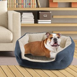 Arlee Home & Pet Cozy Orthopedic Bolster Dog Bed, Blue, Small