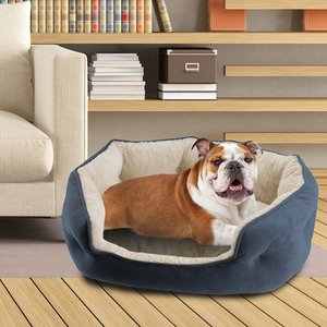 Arlee Home & Pet Cozy Orthopedic Bolster Dog Bed, Blue, Small