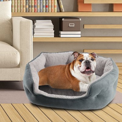 Arlee Home & Pet Arlee Home & Pet Cozy Orthopedic Bolster Dog Bed, Gray, Medium
